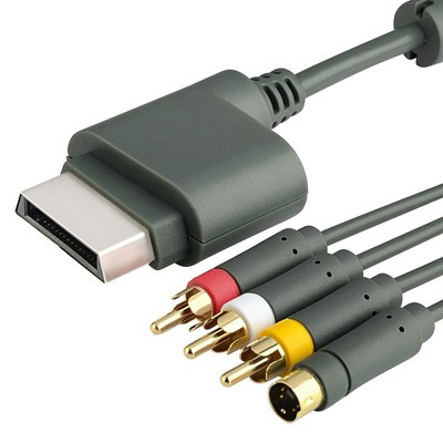 Insten AV Composite and S-Video Cable compatible with Microsoft Xbox 360 / Xbox 360 Slim