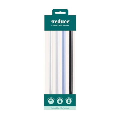 Reduce 4pk XL Straws: Multicolor Reusable Smoothie Straw Replacement, Dishwasher-Safe Drinkware Accessories