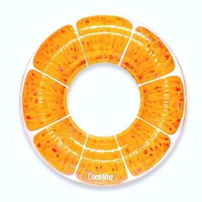 CocoNut Outdoor Glitter Ring Pool Float - Tangerine Orange