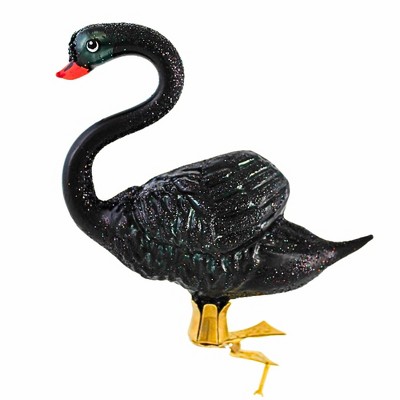 Morawski 5.0 Inch Black Swan Clip-On Christmas Tree Ornament , Bird Clip-On (1PC)