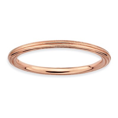 Black Bow Jewelry 1.5mm Stackable 14K Rose Gold Plated Silver Simply Elegant Band