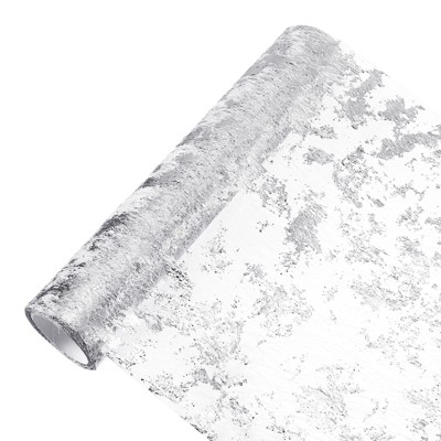 Unique Bargains Metallic Foil Thin Mesh Polyester Luxurious Table Runner