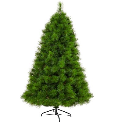 Nearly Natural 6.5-ft Green Scotch Pine Artificial Christmas Tree with 350 Clear LED Lights