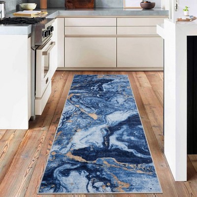 Coolmee Boho Vintage Area Rug, Soft Modern Abstract Washable Non-Slip Rug Low-Pile Carpet for Living Room, Bedroom, Home Office
