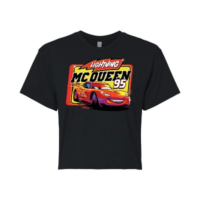 Women's - Disney - Original Lightning McQueen #95 Cropped Graphic T-Shirt