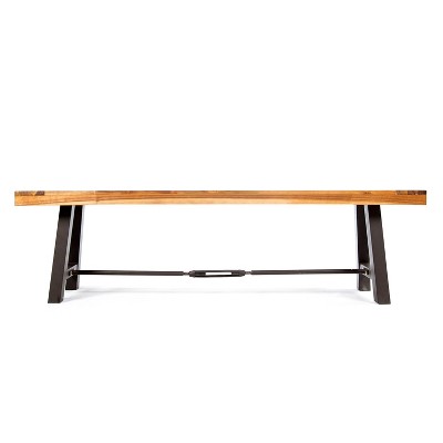 Modern Slat Design Catriona Bench for outdoor dining and backyard-Christopher Knight Home
