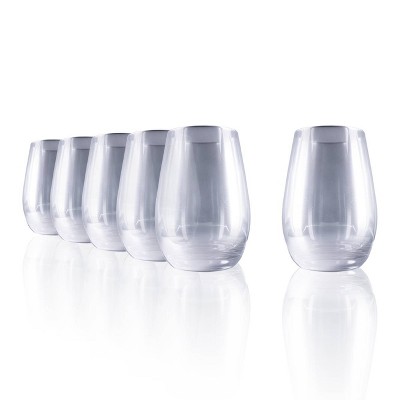 Stolzle Lausitz Set of 6 15.75oz Mirrors Tumbler Glasses Silver