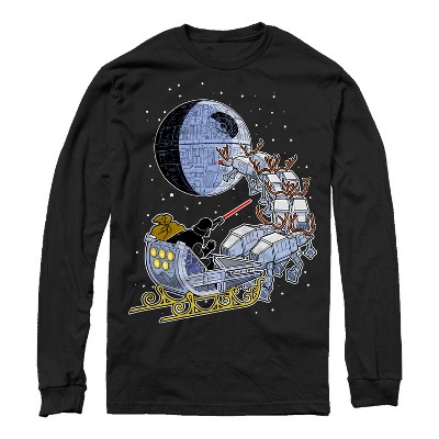 Men's Star Wars Christmas Darth Vader Santa's Sleigh Long Sleeve Shirt