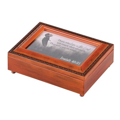 Dicksons BOXMBWG-110 Renew Their Strength Woodgrain Finish 8 x 6 Inch Acrylic Music Jewelry Box Plays Amazing Grace