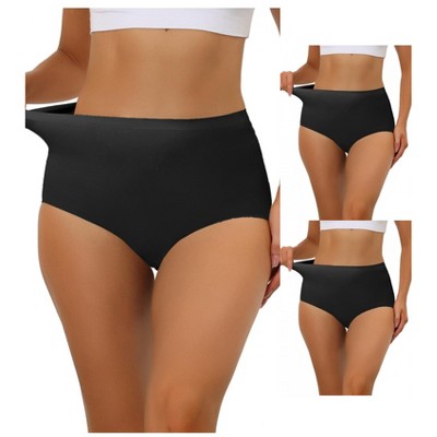 Allegra K Women's Elastic High Waist Unlined Breathable No-Show Hipster Underwear 3 Packs