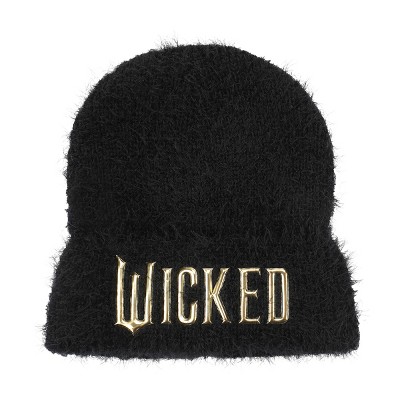 Wicked Logo Black Fuzzy Yarn Cuff Beanie