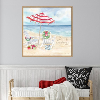 Amanti Art 30"x30" Christmas at The Cape VI by Cynthia Coulter Framed Canvas Wall Art Print