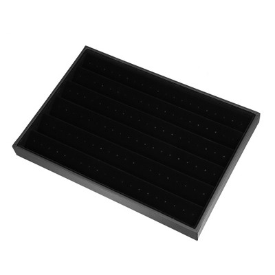 Unique Bargains Velvet Earring Jewelry Tray Stackable Storage Tray Showcase for Rings Earrings 1 Pc