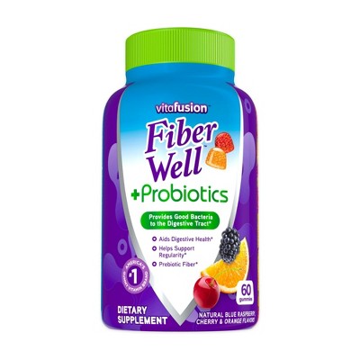 Vitafusion Fiber Well & Probiotics Gummies, 60 Count