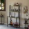 Fabulaxe Set of 2 Pieces, Bartender Serving Display Station, Bar Console Working Counter with Open Shelves, Wood Bar Console Island - 2 of 4