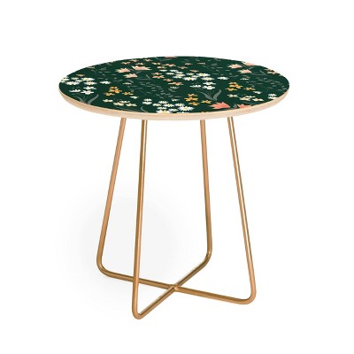 Round Emanuela Carratoni Meadow Flowers Theme Side Table - Deny Designs