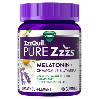 Pure Zzzs Chamomile & Lavender Melatonin Gummies - Wildberry Vanilla - 48ct