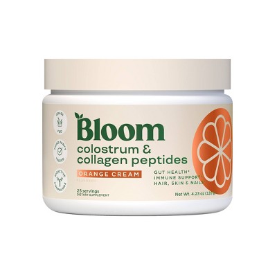 BLOOM NUTRITION Colostrum & Collagen Peptides Powder - Orange Cream - 4.23oz/25 Servings