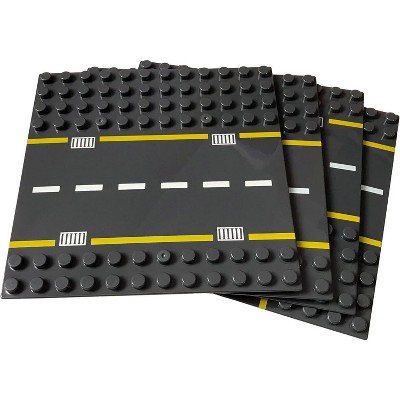 Apostrophe Games Large Building Block Road Baseplates - 4pcs