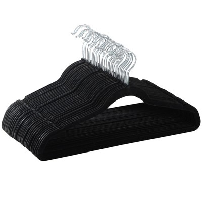 Yaheetech 100pcs Velvet Hangers With Tie Bar Flocked Non Slip 360° Swivel Hook