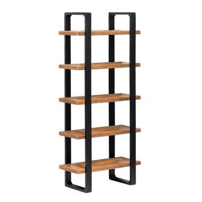 MH London Skye 70.5" Mid-Century Modern Solid Wood 5-Tier Etagere Bookcase