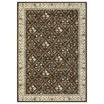 Washable Farmhouse Floral Print Living Room Rugs, Soft Non Slip Modern Bedroom Carpet, Ultra Thin Floor Rug for Home Office