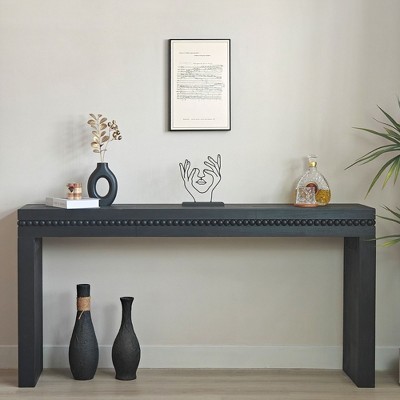 NicBex Modern Geometric L-Shaped Console Table,Entryway Table with Solid Wood Finish,Sofa Table for Living Room,Hallway,Entryway,Study
