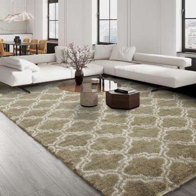 Shag Rug Fluffy Rug Non-Slip - Ultra Soft Brown Area Carpet for Bedroom & Nursery