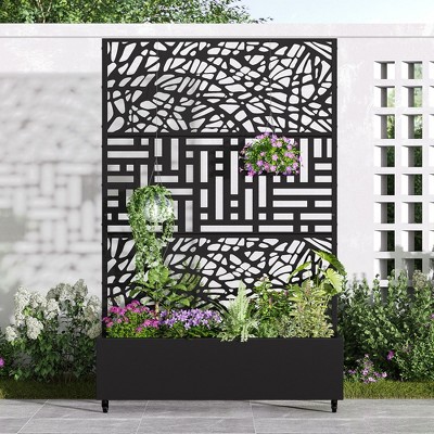 Modern Art Style Outdoor Planting Box Trellis