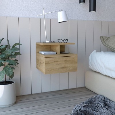 NicBex Floating Nightstand,End Table,Side Table with Drawer and Open Shelf for Bedroom,Living Room