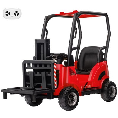 Garvee Kids Ride on Forklift Car with Tent, 12V Electric Ride On Construction Car with Remote Control, Liftable Fork and Pallet