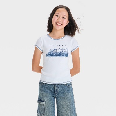 Girls' Short Sleeve Crew Neck Graphic T-Shirt - art class™