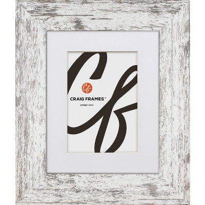Craig Frames American Barn White Picture Frame, Matted