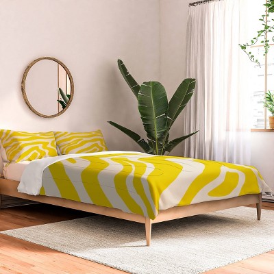 Deny Designs Angela Minca Abstract Lines Yellow King Comforter and Sham Set (2-3pc Set)