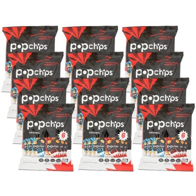 Popchips Sea Salt Flavor and BBQ Flavor Popped Potato Chips - Case of 12/6 pack, 0.8 oz