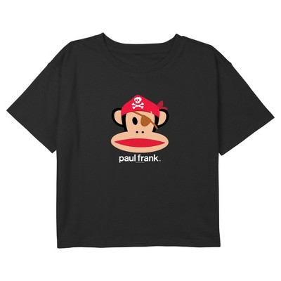 Girl's Paul Frank Halloween Julius the Monkey Pirate Graphic Graphic Cropped T-Shirt