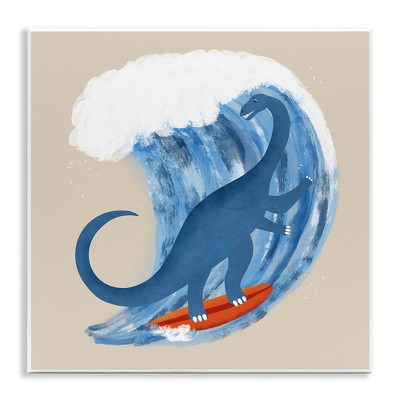Stupell Industries Surfing Dino Brontosaurus Wall Plaque Art