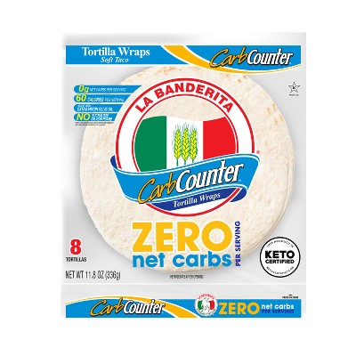 La Banderita Carb Counter Zero Net Carb Soft Taco Tortilla Wraps - 11.8oz