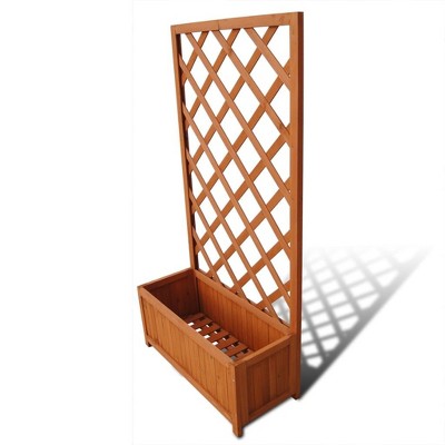 vidaXL Planter Raised Flower Bed Trellis Patio Raised Bed Plant Pot Solid Wood