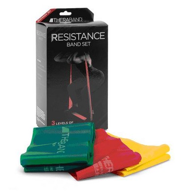 THERABAND Resistance Bands Set, Yellow/Red/Green, Beginner, Non-Latex
