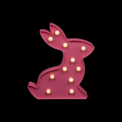 Northlight 9.5" LED Lighted Pink Easter Bunny Marquee Wall Sign