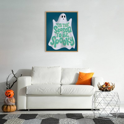 Amanti Art 23"x28" Hometown Halloween VII by Softshell Studio Framed Canvas Wall Art Print