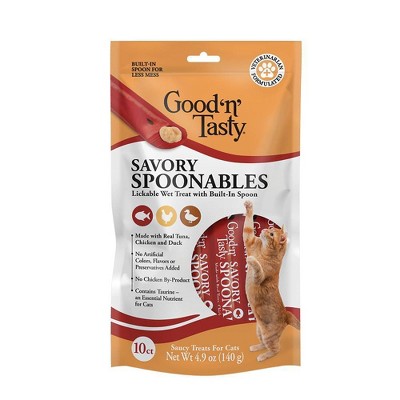 Good 'n' Tasty Spoonables Duck, Tuna and Chicken Flavor Cat Treats - 4.9oz/10ct