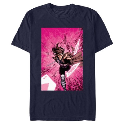 Men's Marvel X-Men '97 Gambit Pink Cards T-Shirt