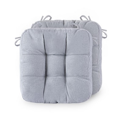 ChicFurnit 2PCS Seat Cushion Square Size Premium Soft Cotton Filling Non Slip Design Comfortable Durable for Living Room, Gray, 17.8"*17.8"*4.4"