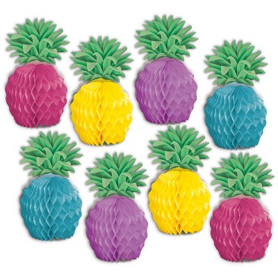 Beistle Pineapple Mini Centerpieces, 5.25", (16/Pkg) Multicolored