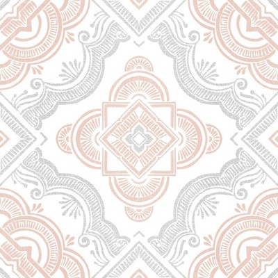 4'x5' Set of 20 Cecilia Peel & Stick Floor Tiles White - FloorPops: Vinyl Mosaic, Stain-Resistant, Textured Finish
