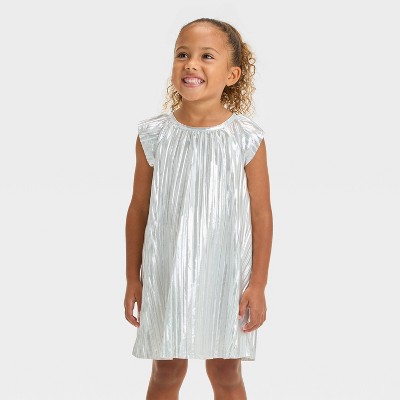 OshKosh B'gosh Toddler Girls' Shimmer Dress - Silver