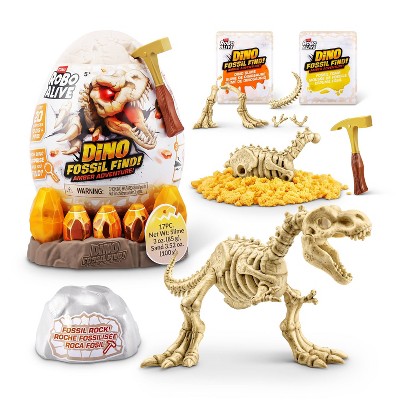 Robo Alive Fossil Find Amber Adventure by ZURU: Dinosaur Figure Playset with 6 Pieces