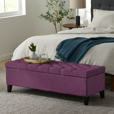 Sapphtopaz Modern Ottoman with Storage Upholstered Storage Bench with Tufted Stitching Bedroom End of Bed Bench for Living Room,Entryway